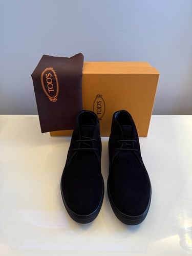 Tods Mens Desert Chukka Boots Black Suede UK 10 EU 44.5 New £615 Mr Porter