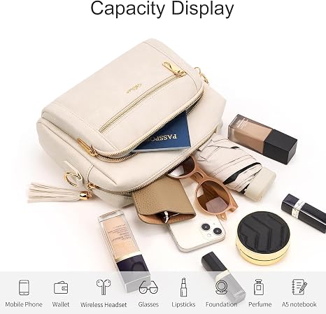 Vegan Leather Crossbody Bags for Women Anti theft Purses and Handbag | Stylish Designer Crossover Bag, Multiple Pockets