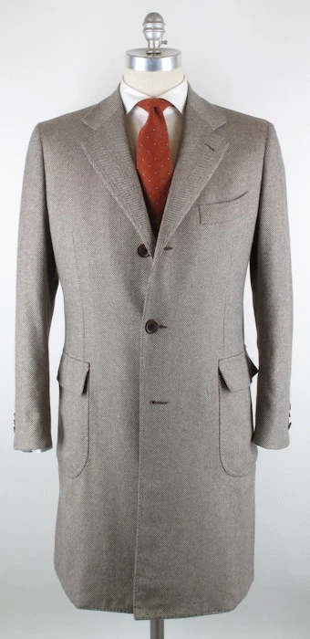 Gently Worn Luigi Borrelli Brown Coat Size M