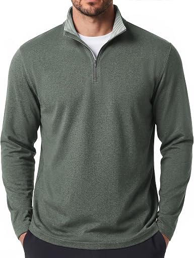 COOFANDY Mens Quarter Zip Pullover Golf Shirts Casual Mock Neck Sweatshirt
