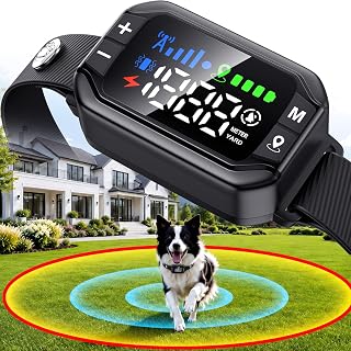 GPS Wireless Dog Fence System, Electric Fence for Dogs, 3 Training Modes | IPX7 Waterproof Training Collar, Adjustable Range,