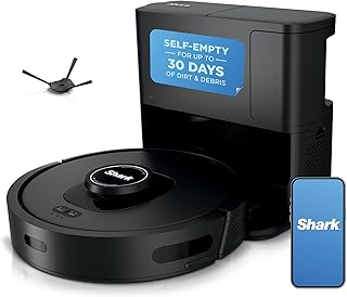 Shark AV2501S AI Ultra Robot Vacuum, with Matrix Clean, Home Mapping, 30-Day Capacity HEPA Bagless Self Empty Base, Perfect for Pet Hair, Wifi, Dark
