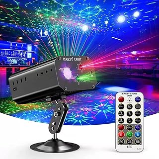 Party Lights Dj Disco Lights, Mini Strobe Stage Light Lighting Accessories Laser Llights Projector with Remote Control