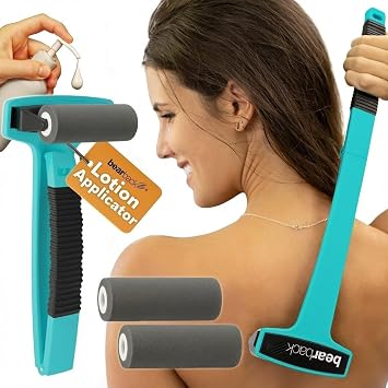 Bearback Lotion Applicator for Back & Body Long-Reach Roller for Even Lotion, Sunscreen, Self-Tanner