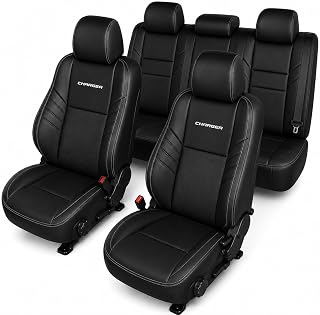 SR1 Performance Officially Licensed Custom Fit Seat Covers for 2015-2023 Dodge Charger – Front & Rear Set of 4