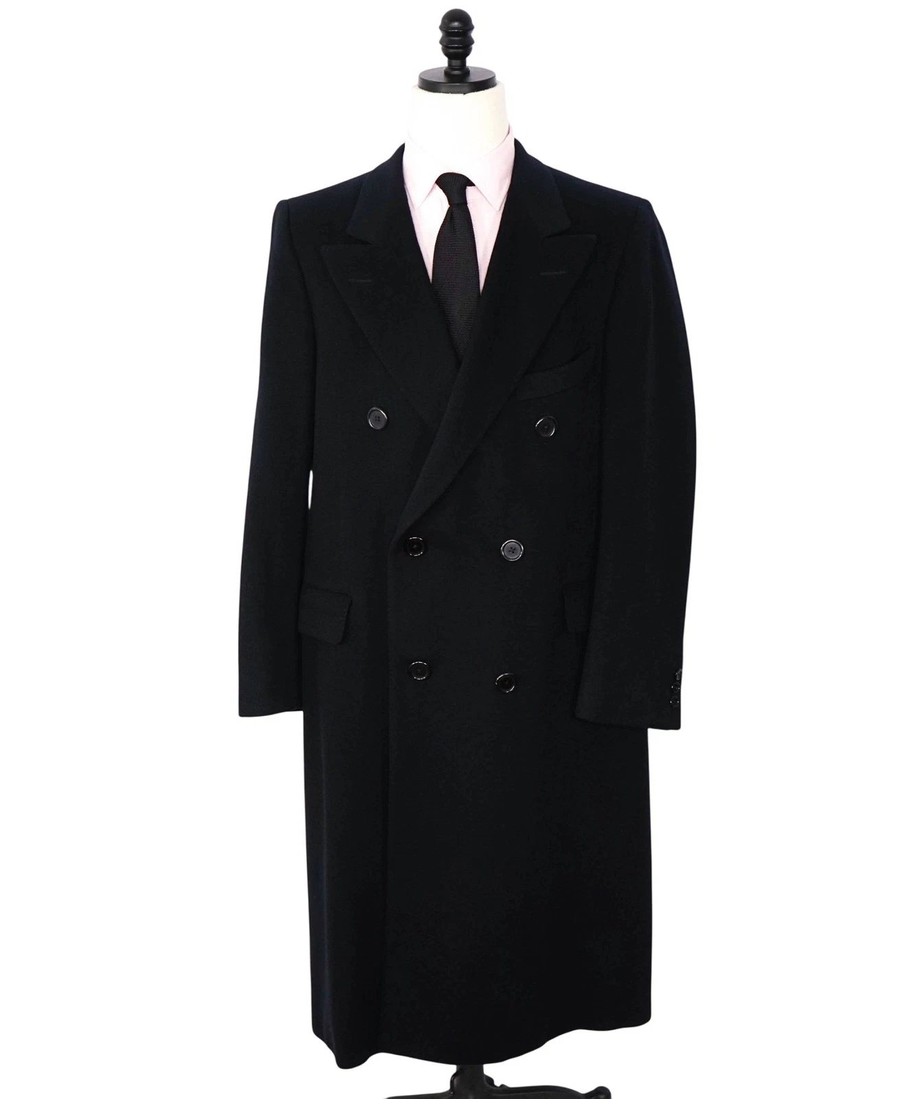 HICKEY FREEMAN - Navy Cashmere CALF LENGTH Overcoat