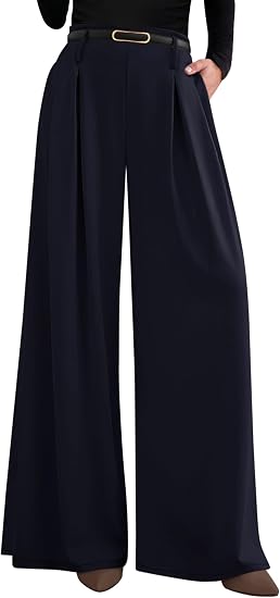PRETTYGARDEN Womens Wide Leg Dress Pants Flowy Trousers