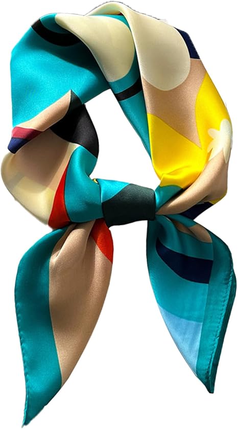 27.5 Inch Silk Feeling Scarf for Women Square Satin Head Scarf Hair Wrap Bandana