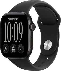 Apple Watch Series 12 GPS 42mm Smartwatch | Black Aluminum Case, Black Sport Band