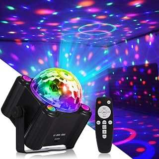 YINPKTEO Party Lights Disco Ball Light,Dj Disco Light Sound Activated LED Light 6 Colors for Home Room